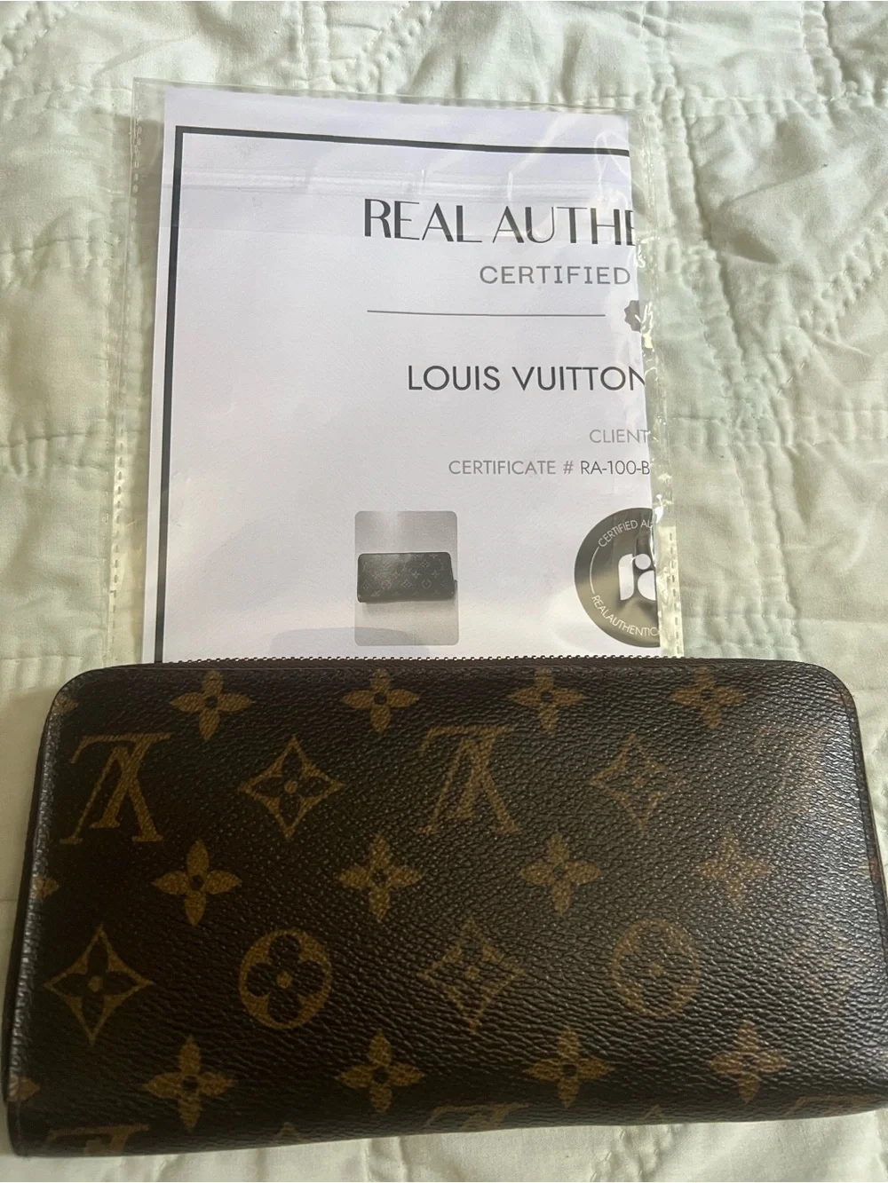Louis Vuitton Monogram Canvas Zip Around Wallet in Brown